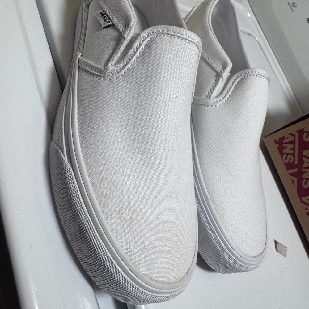 Vans Women's White Slip-On Sneakers